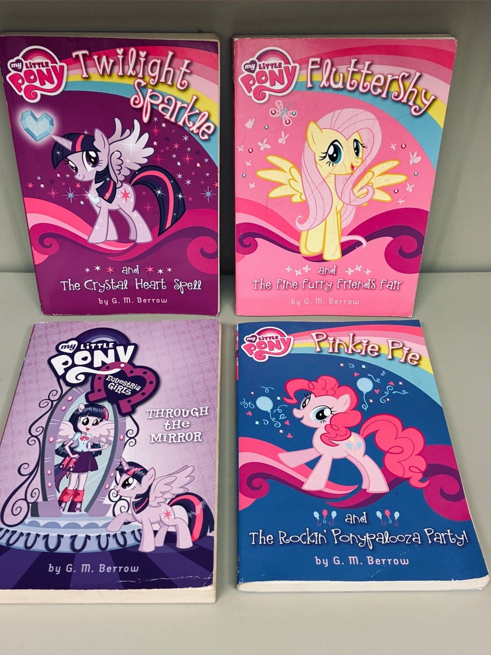 Lot of 4 My Little Pony Chapter Books by G.M. Berrow - Twilight Sparkle Pinkie P